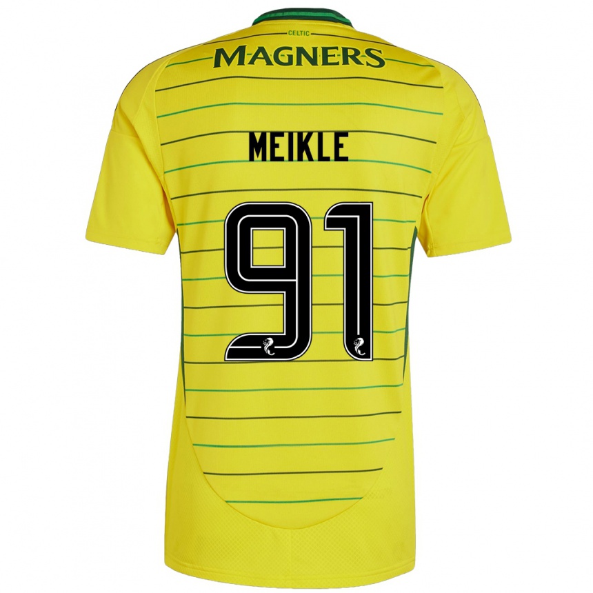 Men Football Jamie Meikle #91 Yellow Away Jersey 2024/25 T-Shirt Canada