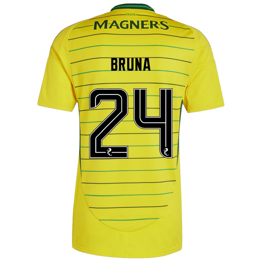 Men Football Bruna Lourenço #24 Yellow Away Jersey 2024/25 T-Shirt Canada