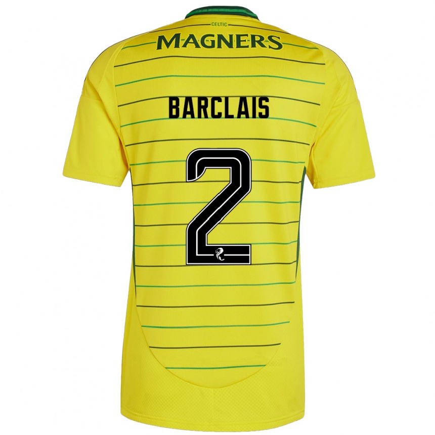 Homme Football Maillot Celya Barclais #2 Jaune Tenues Extérieur 2024/25 Canada