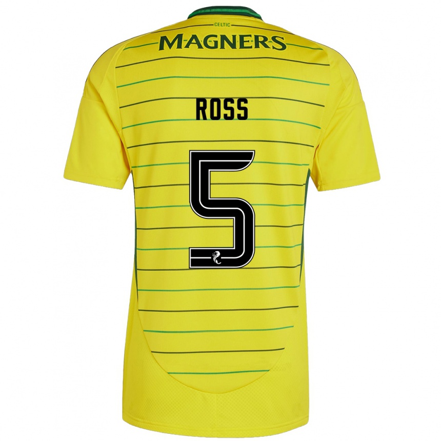 Men Football Natalie Ross #5 Yellow Away Jersey 2024/25 T-Shirt Canada