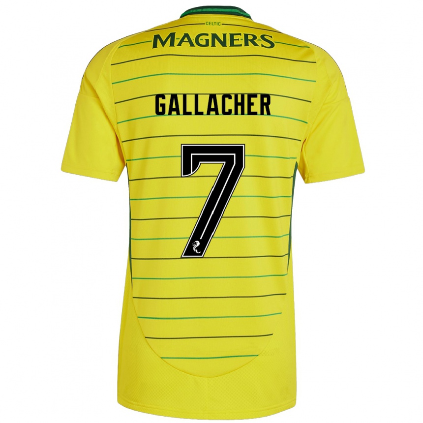 Men Football Amy Gallacher #7 Yellow Away Jersey 2024/25 T-Shirt Canada