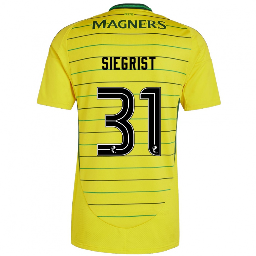 Men Football Benjamin Siegrist #31 Yellow Away Jersey 2024/25 T-Shirt Canada