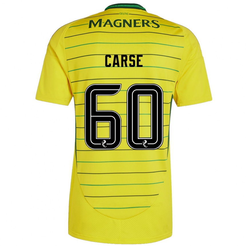 Men Football Mackenzie Carse #60 Yellow Away Jersey 2024/25 T-Shirt Canada