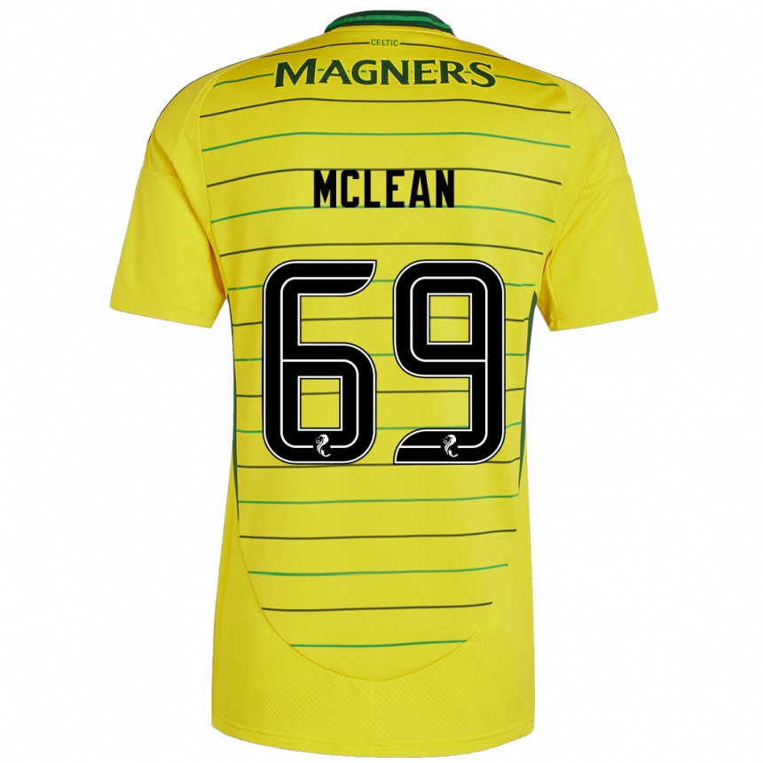 Men Football Kai Mclean #69 Yellow Away Jersey 2024/25 T-Shirt Canada