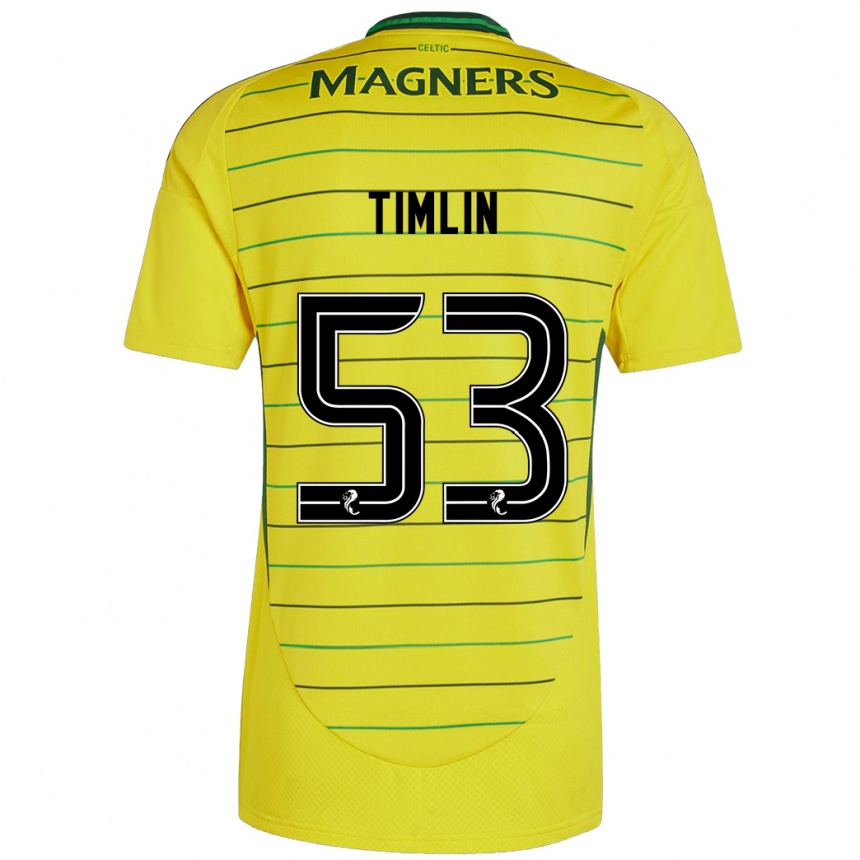 Men Football Sophie Timlin #53 Yellow Away Jersey 2024/25 T-Shirt Canada