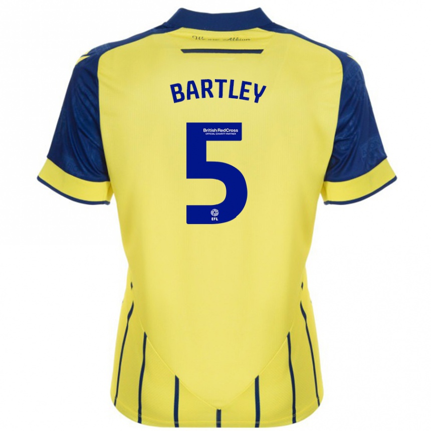 Homme Football Maillot Kyle Bartley #5 Jaune Bleu Tenues Extérieur 2024/25 Canada