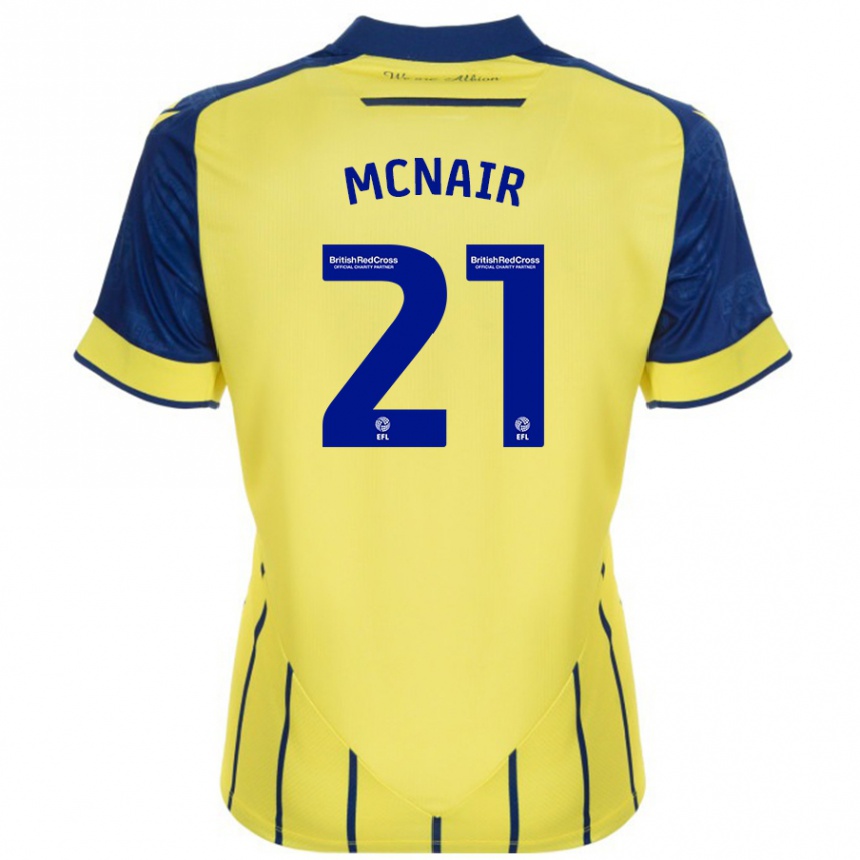 Men Football Paddy Mcnair #21 Yellow Blue Away Jersey 2024/25 T-Shirt Canada