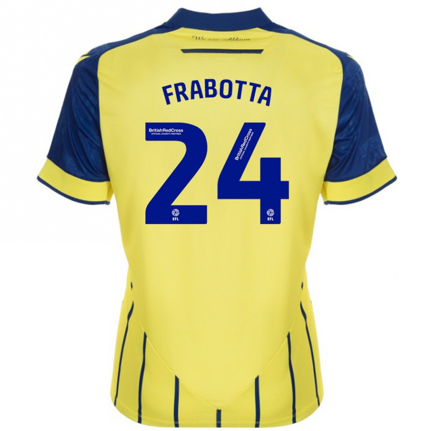 Homme Football Maillot Gianluca Frabotta #24 Jaune Bleu Tenues Extérieur 2024/25 Canada