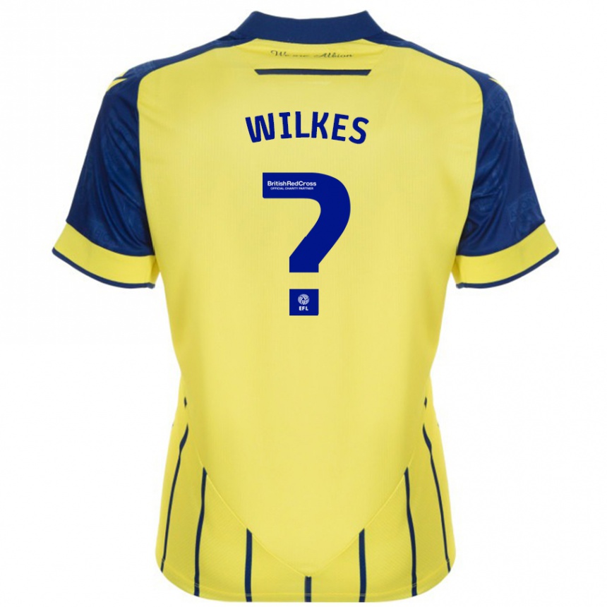 Men Football Liam Wilkes #0 Yellow Blue Away Jersey 2024/25 T-Shirt Canada