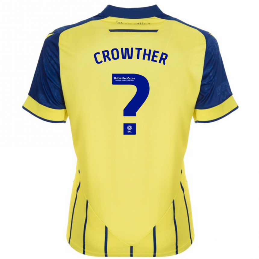 Men Football Matthew Crowther #0 Yellow Blue Away Jersey 2024/25 T-Shirt Canada