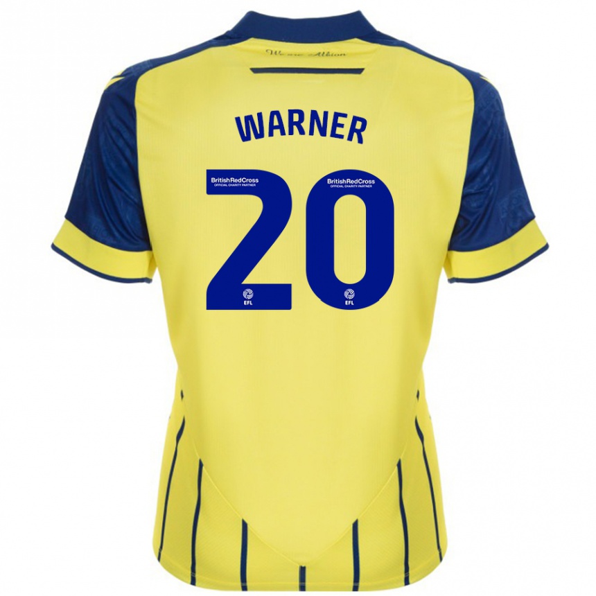 Men Football Phoebe Warner #20 Yellow Blue Away Jersey 2024/25 T-Shirt Canada