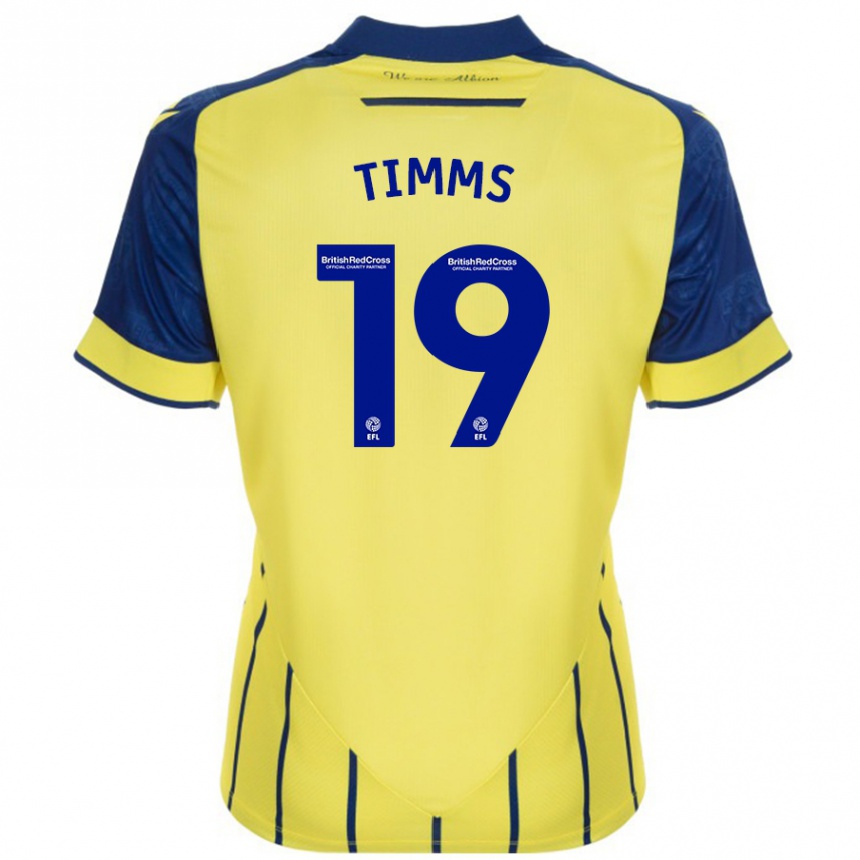 Men Football Maria Timms #19 Yellow Blue Away Jersey 2024/25 T-Shirt Canada