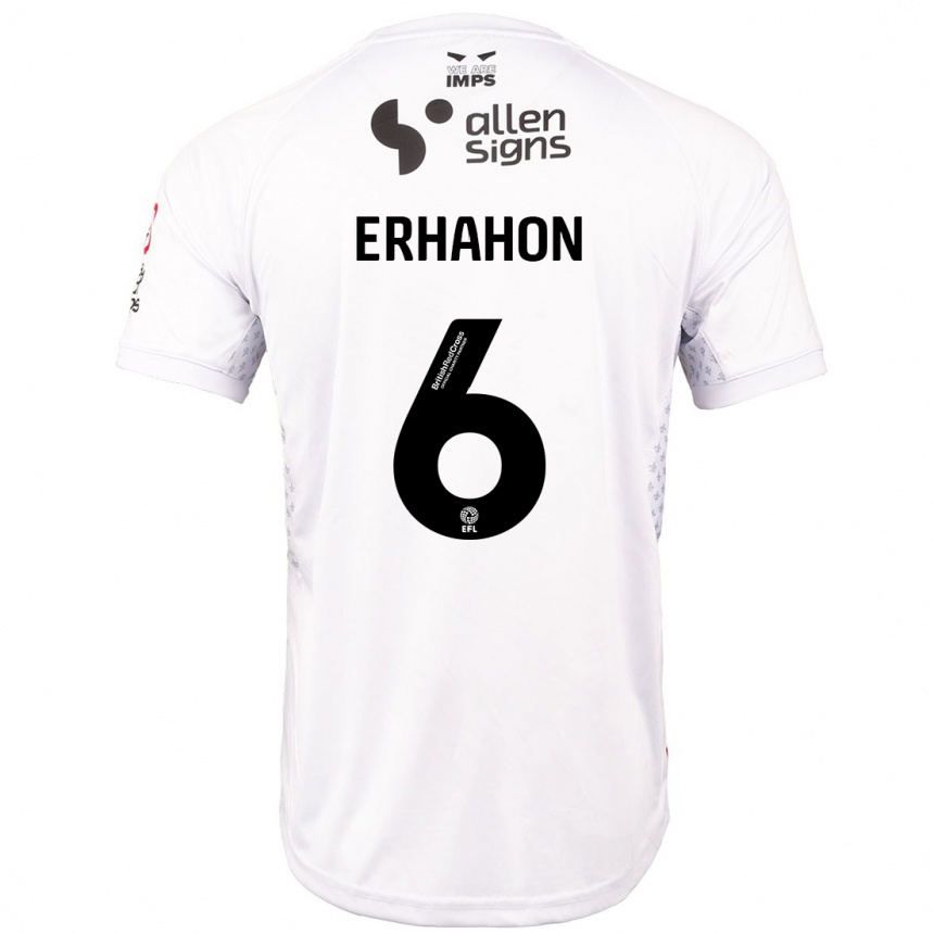 Homme Football Maillot Ethan Erhahon #6 Rouge Blanc Tenues Extérieur 2024/25 Canada