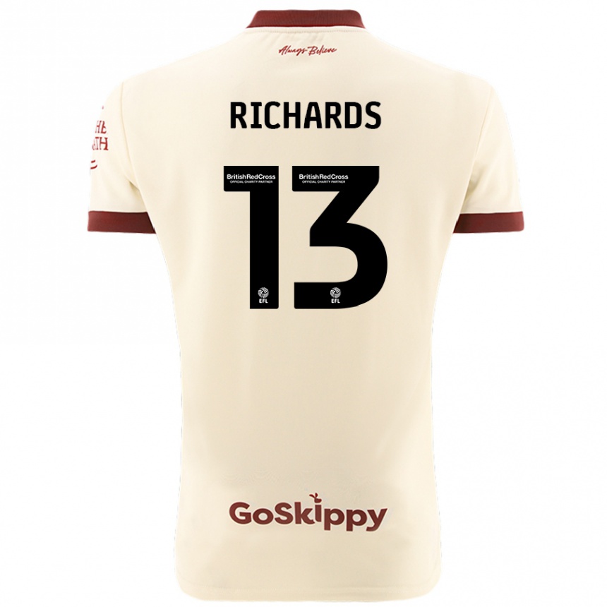 Homme Football Maillot Harvey Wiles-Richards #13 Blanc Crème Tenues Extérieur 2024/25 Canada