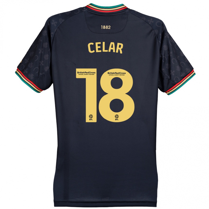 Men Football Zan Celar #18 Dark Navy Blue Away Jersey 2024/25 T-Shirt Canada