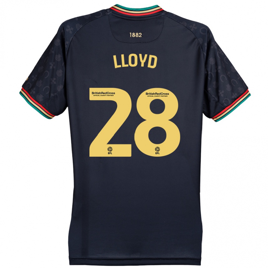 Men Football Alfie Lloyd #28 Dark Navy Blue Away Jersey 2024/25 T-Shirt Canada