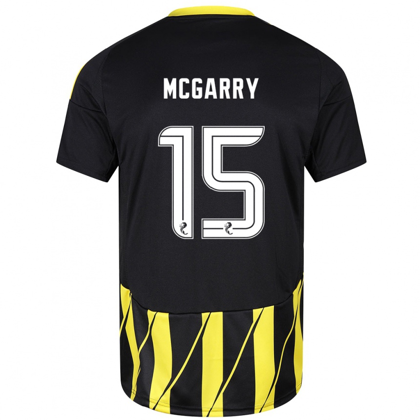 Men Football James Mcgarry #15 Black Yellow Away Jersey 2024/25 T-Shirt Canada