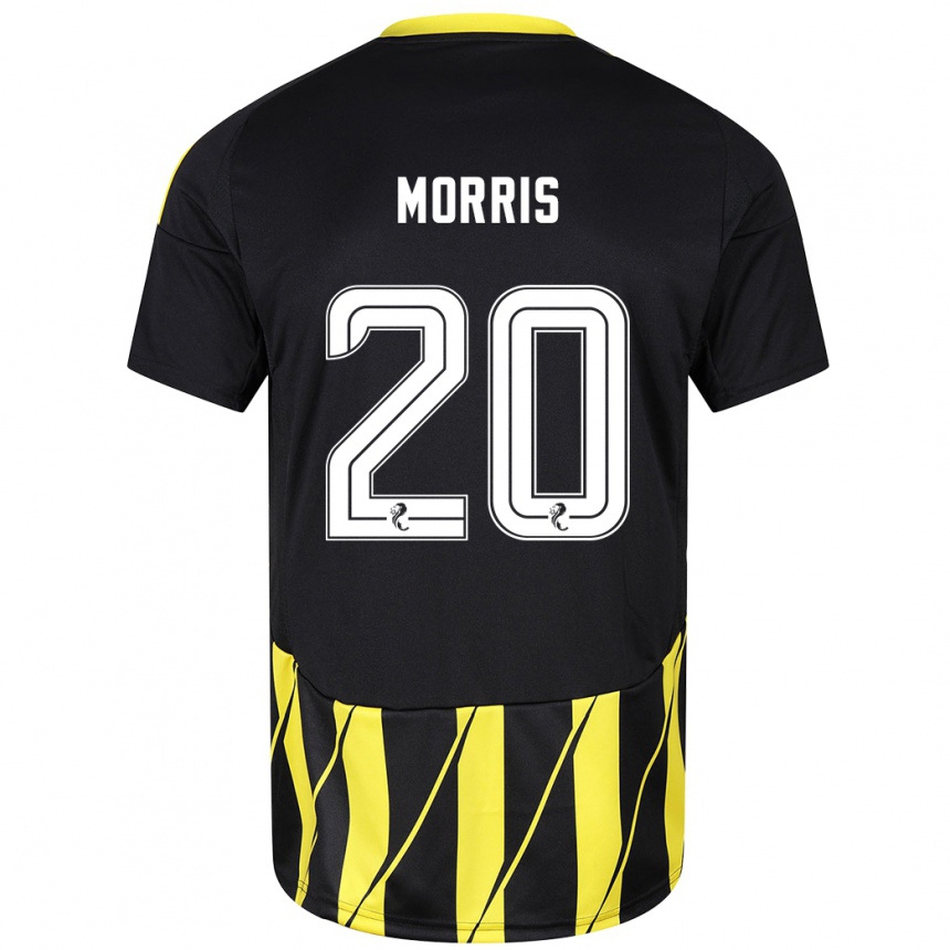 Men Football Shayden Morris #20 Black Yellow Away Jersey 2024/25 T-Shirt Canada