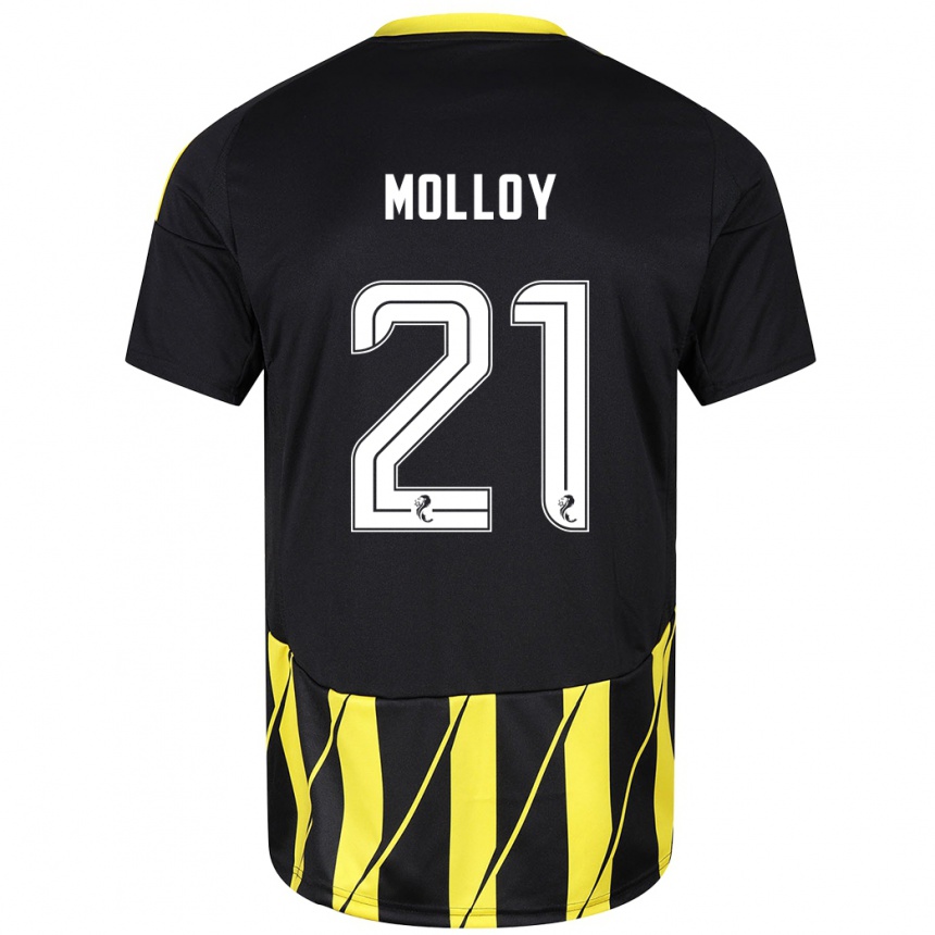 Men Football Gavin Molloy #21 Black Yellow Away Jersey 2024/25 T-Shirt Canada