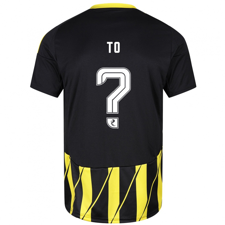 Men Football Zack To #0 Black Yellow Away Jersey 2024/25 T-Shirt Canada