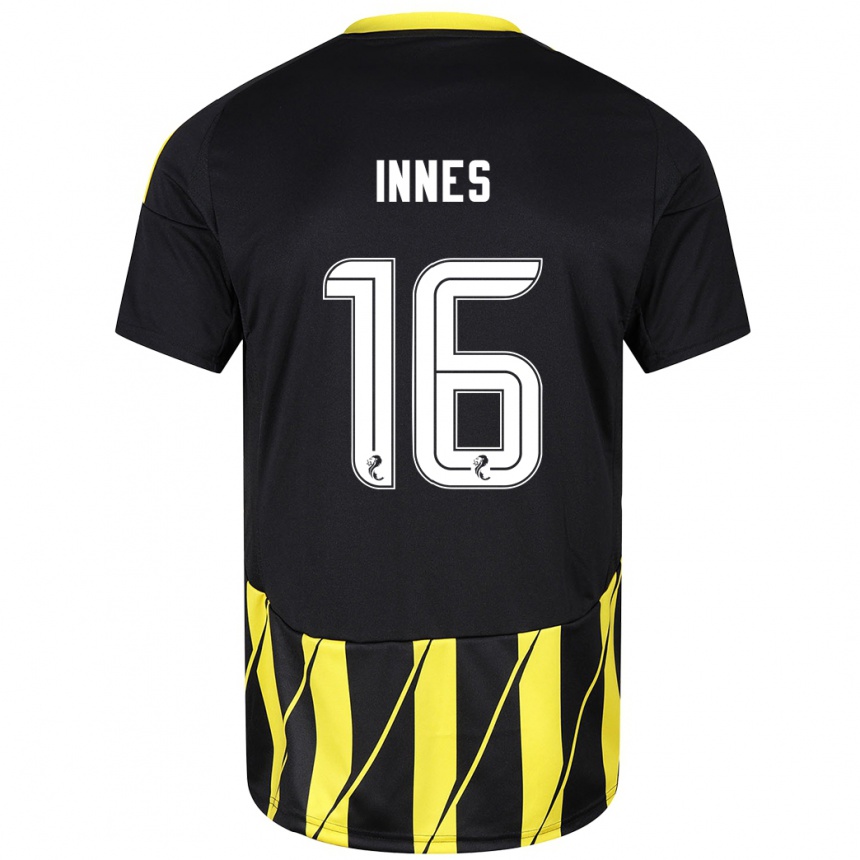 Homme Football Maillot Hannah Innes #16 Noir Jaune Tenues Extérieur 2024/25 Canada