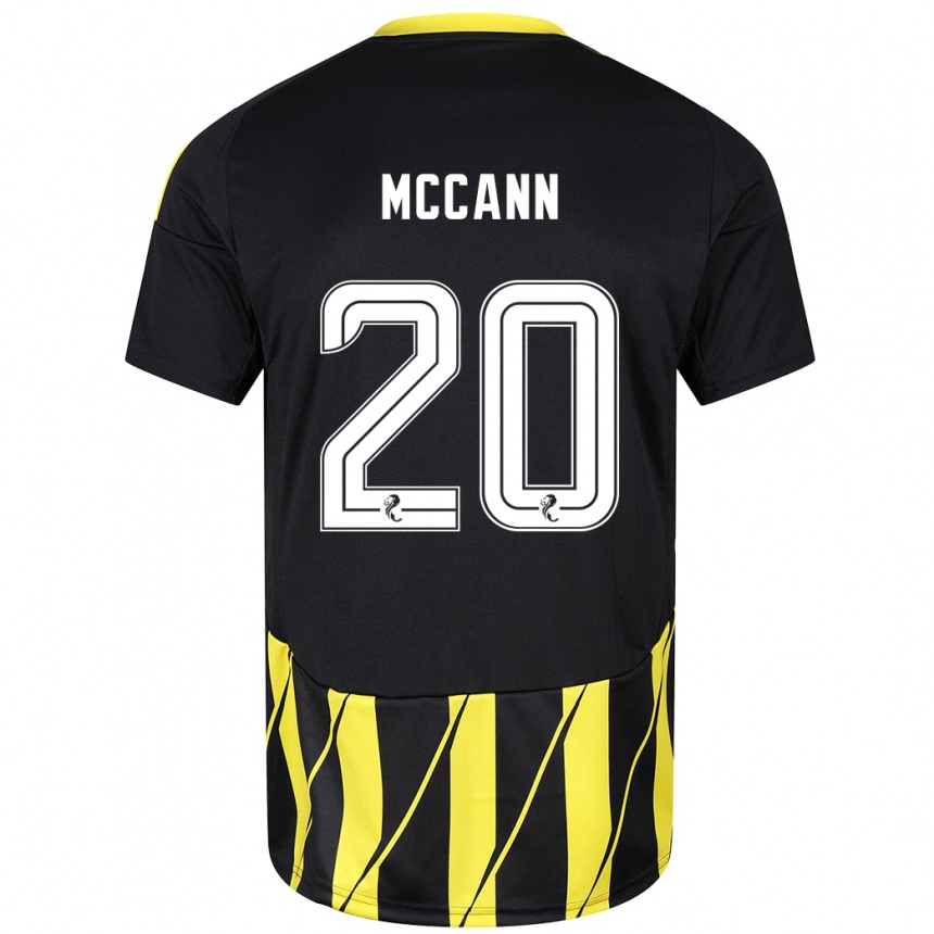 Homme Football Maillot Annalisa Mccann #20 Noir Jaune Tenues Extérieur 2024/25 Canada