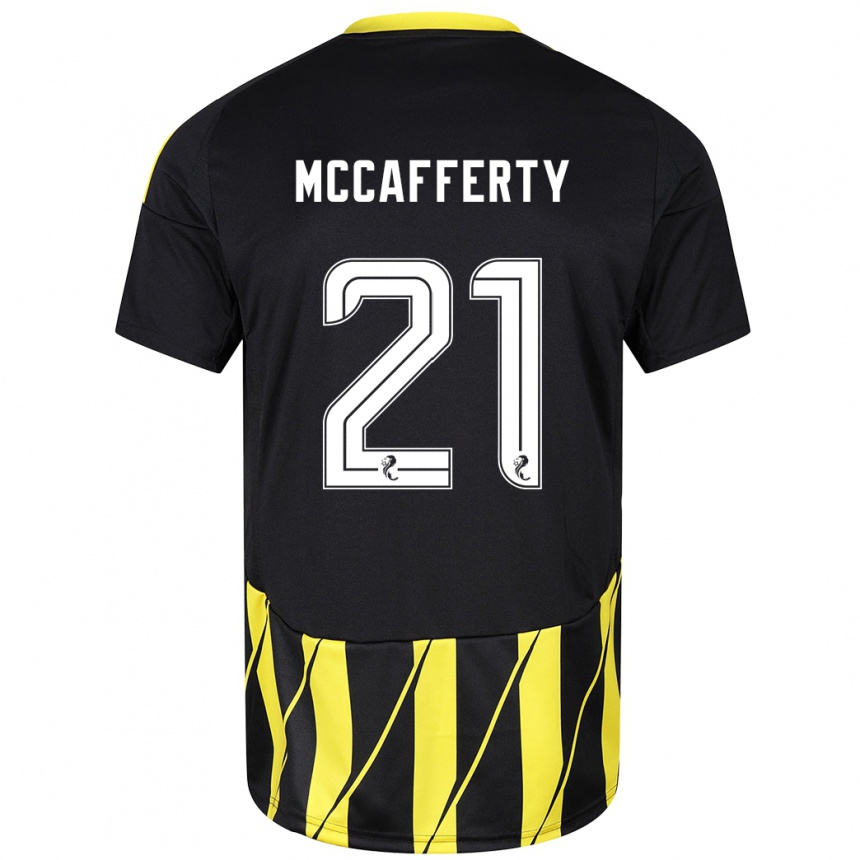 Homme Football Maillot Eirinn Mccafferty #21 Noir Jaune Tenues Extérieur 2024/25 Canada