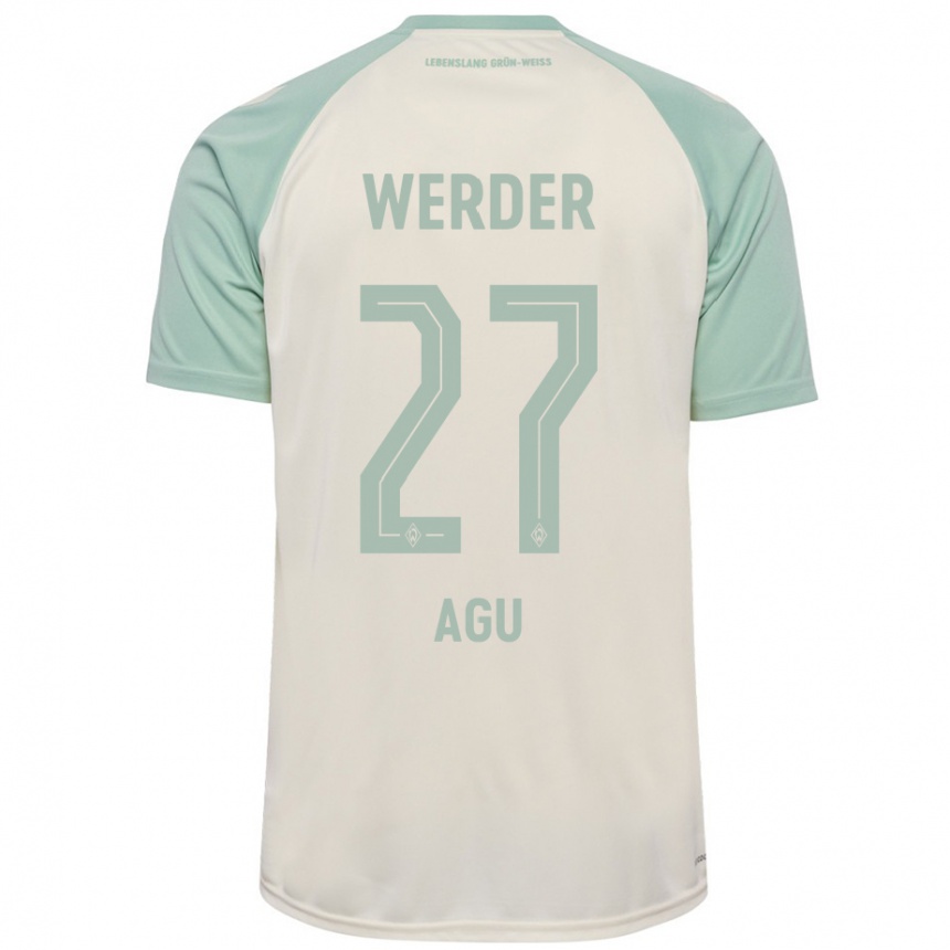 Men Football Felix Agu #27 Off-White Light Green Away Jersey 2024/25 T-Shirt Canada