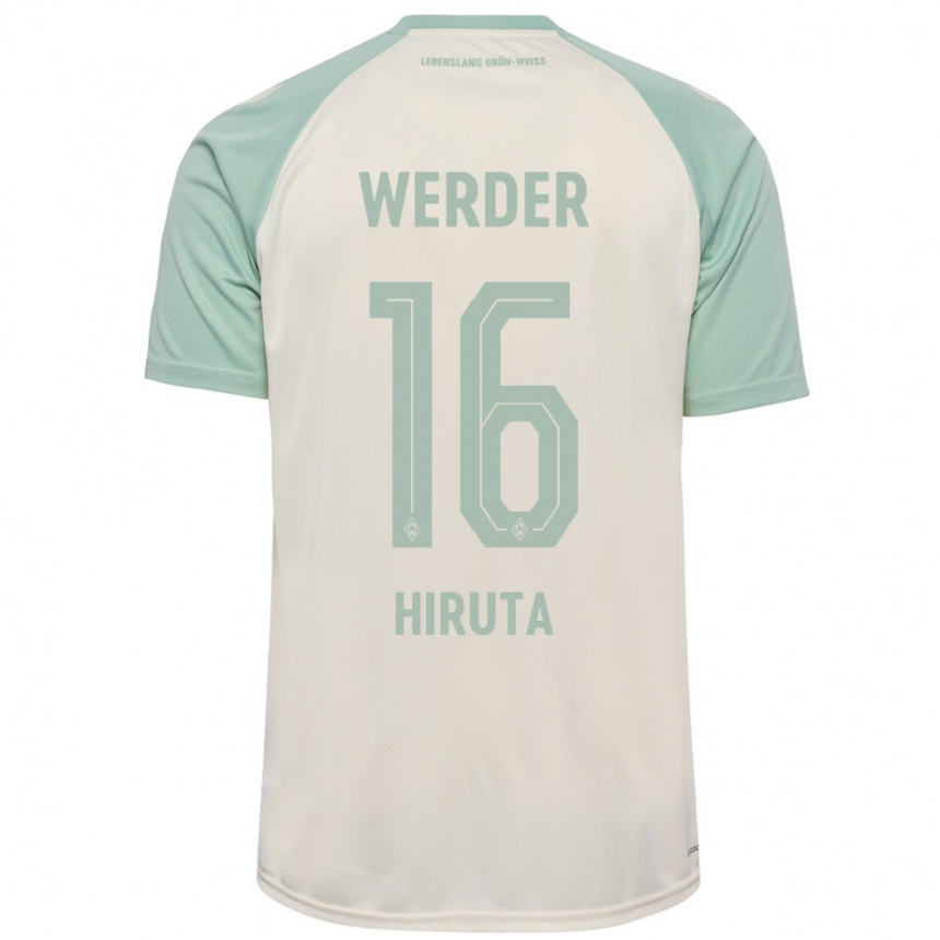 Men Football Ikumi Hiruta #16 Off-White Light Green Away Jersey 2024/25 T-Shirt Canada