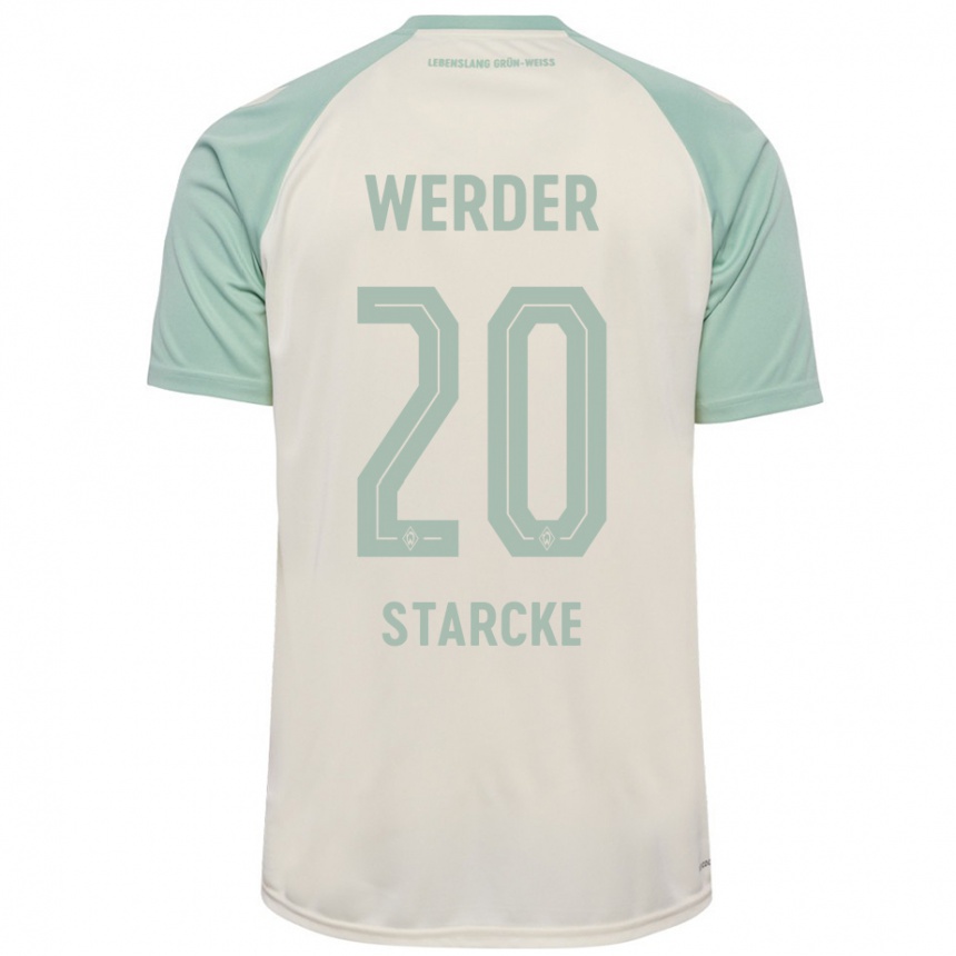 Men Football Bennet Starcke #20 Off-White Light Green Away Jersey 2024/25 T-Shirt Canada