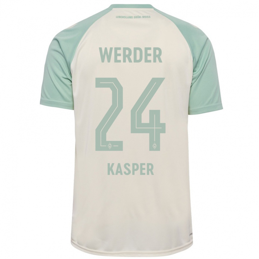 Homme Football Maillot Dominik Kasper #24 Blanc Cassé Vert Clair Tenues Extérieur 2024/25 Canada