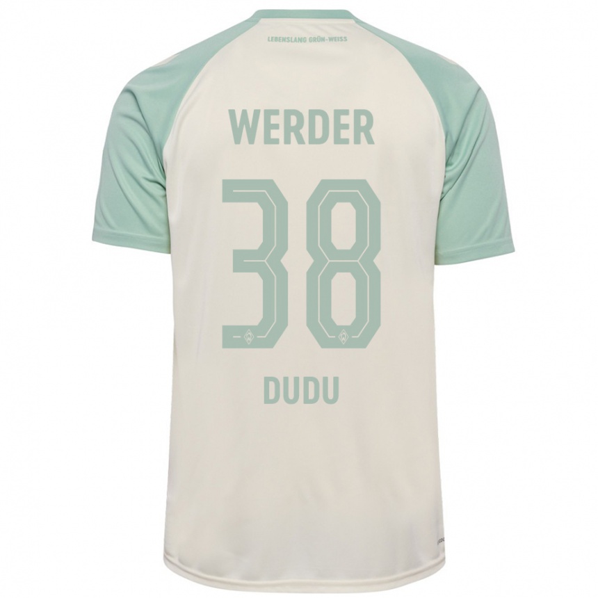 Homme Football Maillot Dudu #38 Blanc Cassé Vert Clair Tenues Extérieur 2024/25 Canada