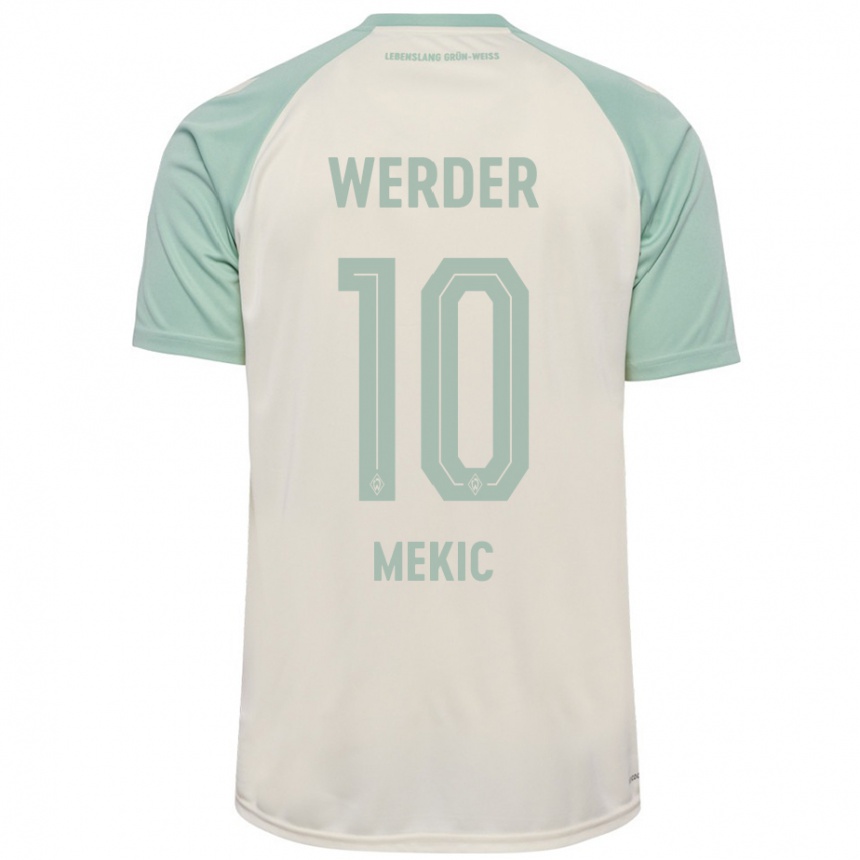 Men Football Elmin Mekic #10 Off-White Light Green Away Jersey 2024/25 T-Shirt Canada