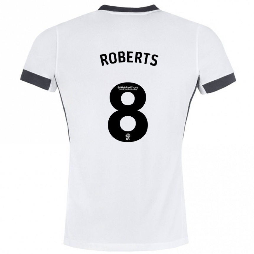 Men Football Tyler Roberts #8 White Black Away Jersey 2024/25 T-Shirt Canada