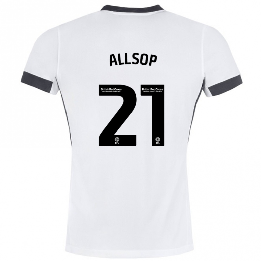 Homme Football Maillot Ryan Allsop #21 Blanc Noir Tenues Extérieur 2024/25 Canada