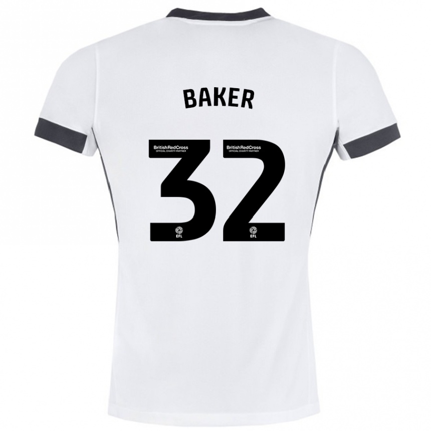 Homme Football Maillot Ava Baker #32 Blanc Noir Tenues Extérieur 2024/25 Canada