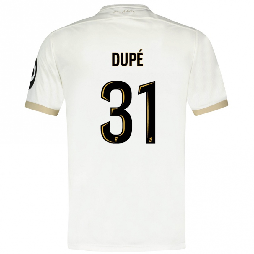 Homme Football Maillot Maxime Dupé #31 Blanc Doré Tenues Extérieur 2024/25 Canada