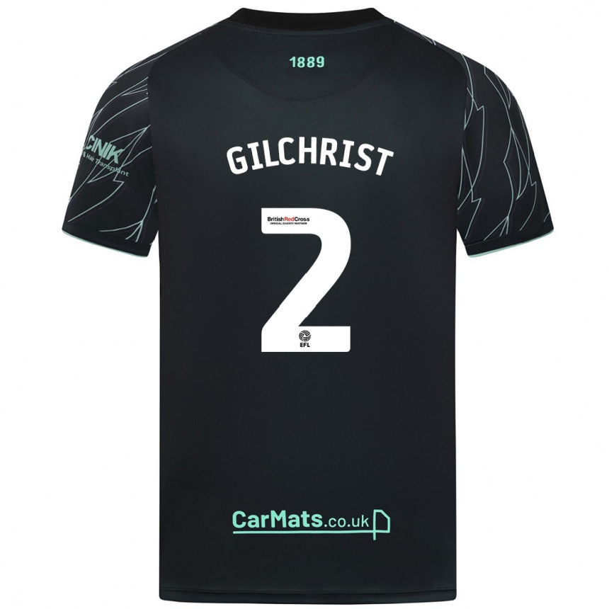 Homme Football Maillot Alfie Gilchrist #2 Noir Vert Tenues Extérieur 2024/25 Canada