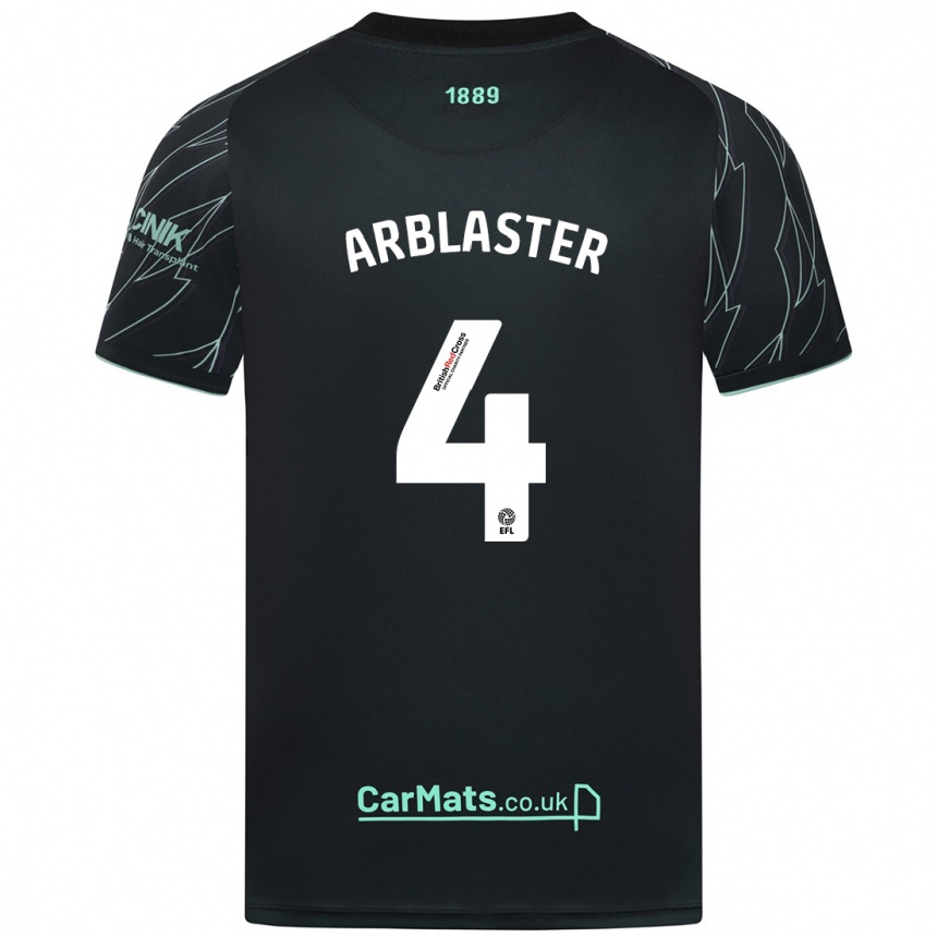 Men Football Oliver Arblaster #4 Black Green Away Jersey 2024/25 T-Shirt Canada