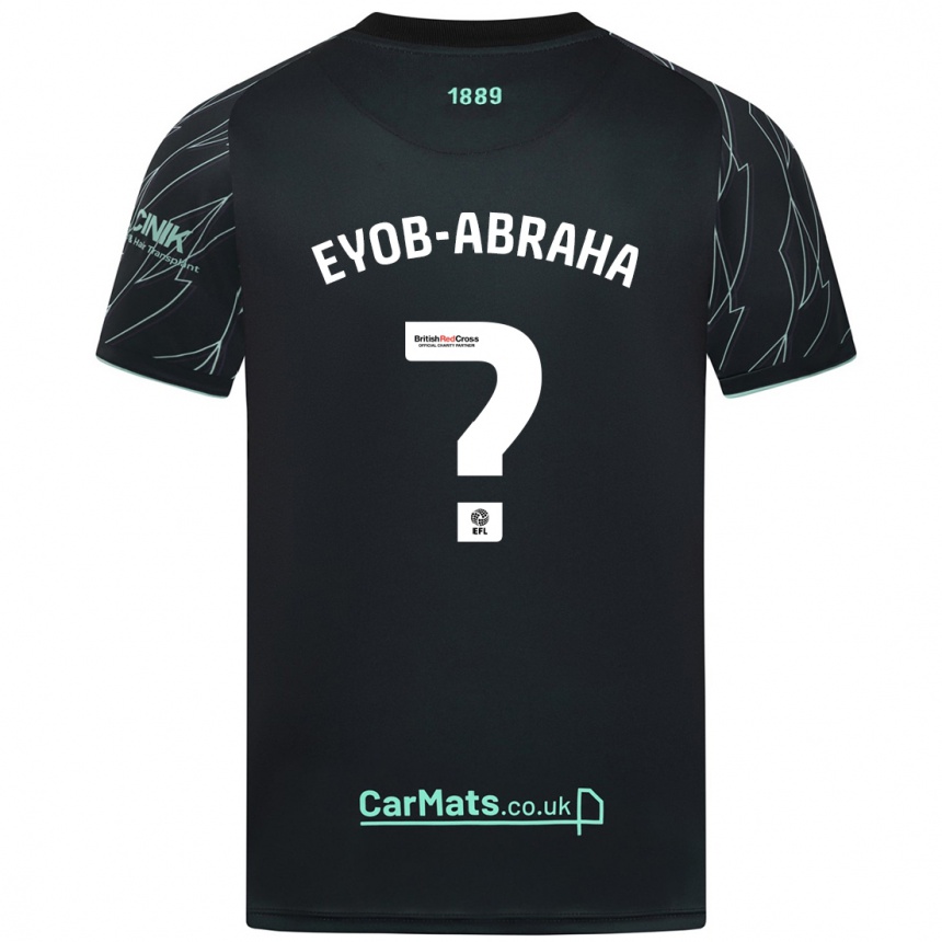 Men Football Siem Eyob-Abraha #0 Black Green Away Jersey 2024/25 T-Shirt Canada