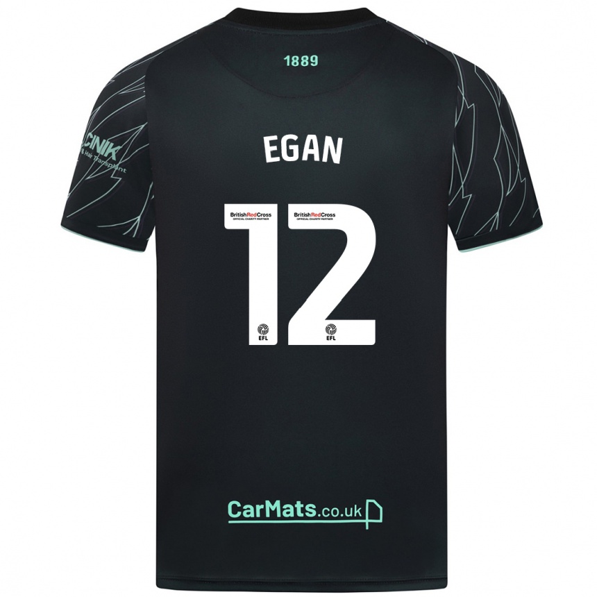 Homme Football Maillot John Egan #12 Noir Vert Tenues Extérieur 2024/25 Canada