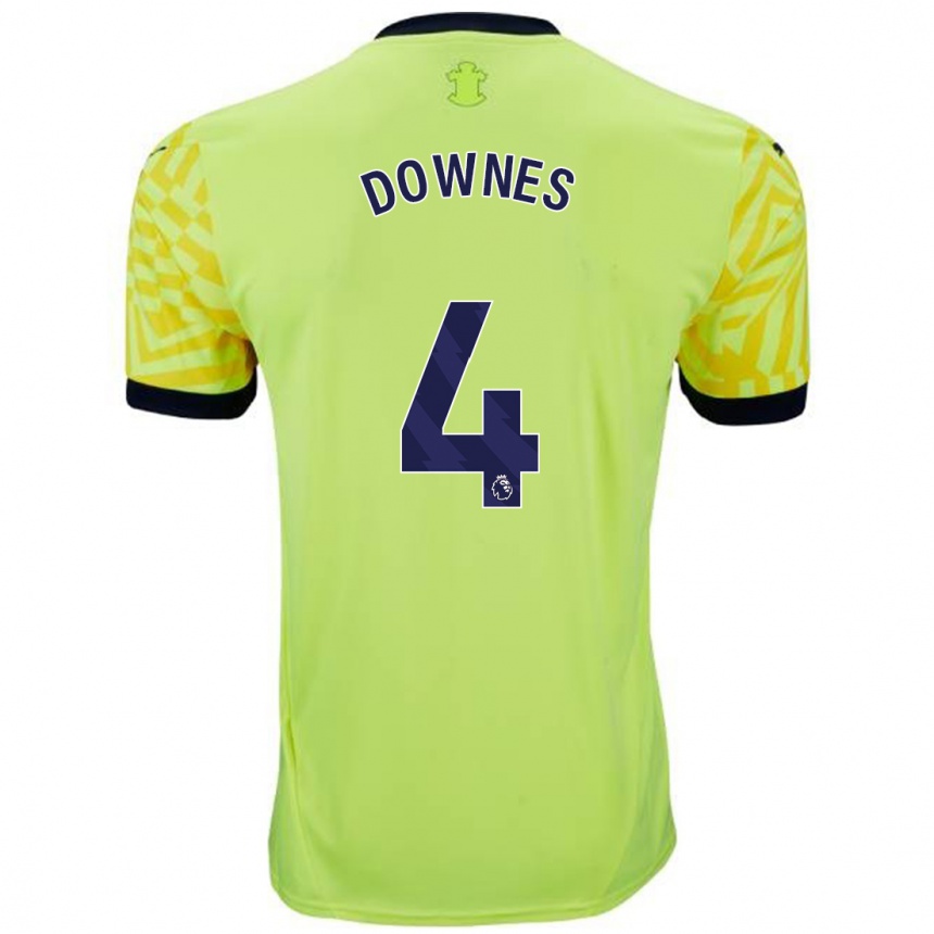 Men Football Flynn Downes #4 Yellow Away Jersey 2024/25 T-Shirt Canada