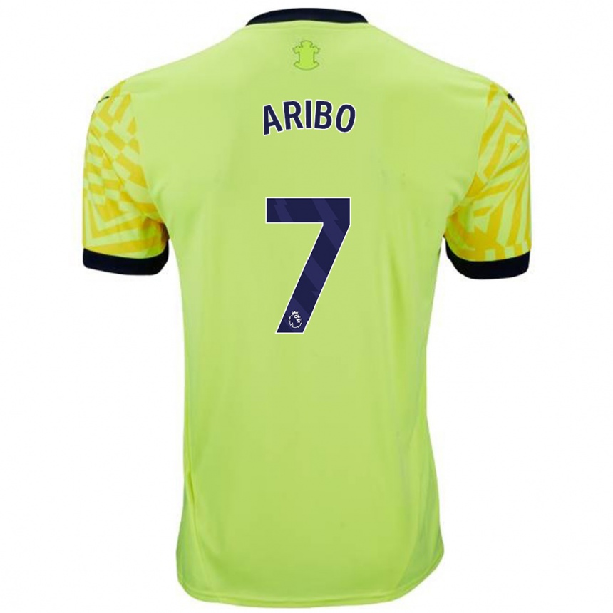 Men Football Joe Aribo #7 Yellow Away Jersey 2024/25 T-Shirt Canada