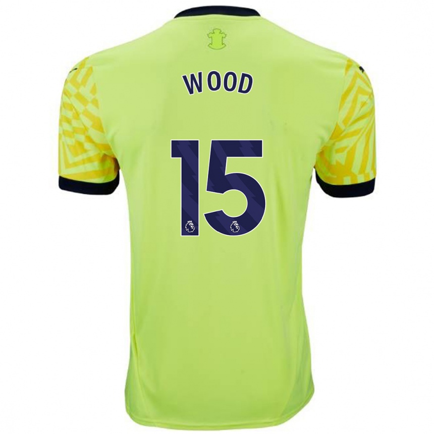 Men Football Nathan Wood #15 Yellow Away Jersey 2024/25 T-Shirt Canada