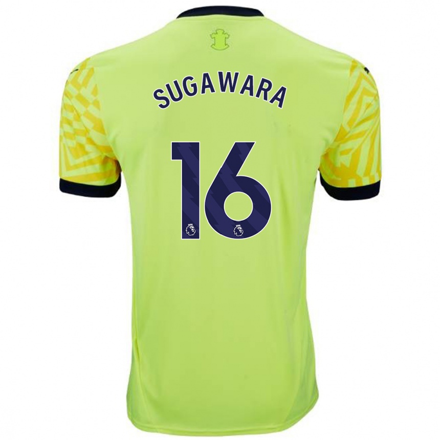 Men Football Yukinari Sugawara #16 Yellow Away Jersey 2024/25 T-Shirt Canada