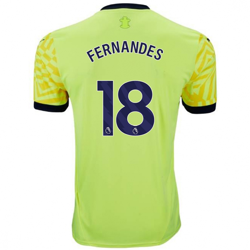 Men Football Mateus Fernandes #18 Yellow Away Jersey 2024/25 T-Shirt Canada