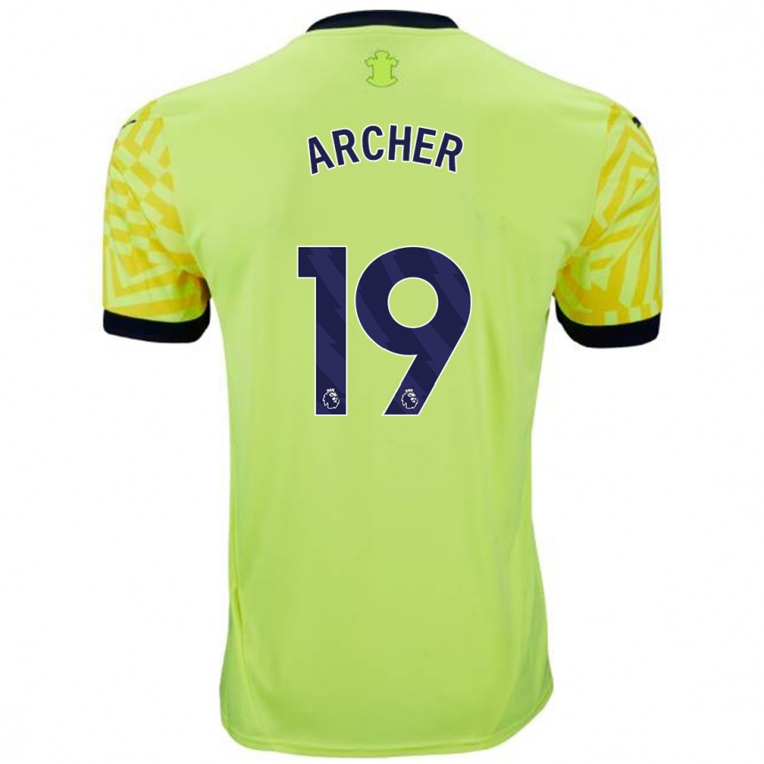 Men Football Cameron Archer #19 Yellow Away Jersey 2024/25 T-Shirt Canada