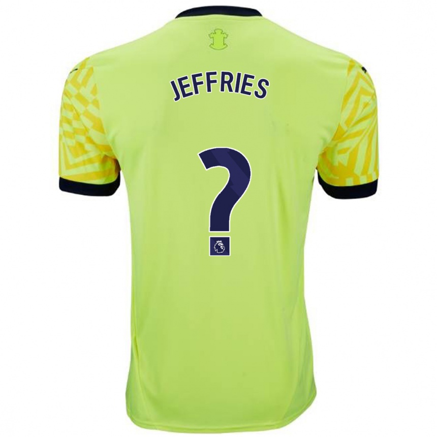 Men Football Josh Jeffries #0 Yellow Away Jersey 2024/25 T-Shirt Canada