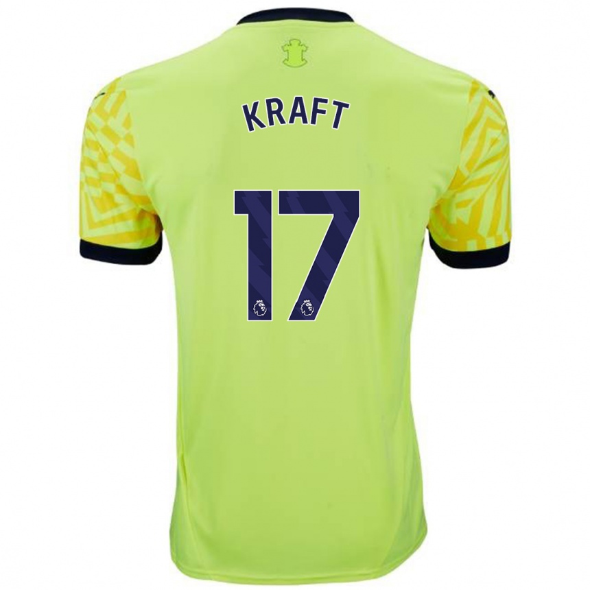 Men Football Emily Kraft #17 Yellow Away Jersey 2024/25 T-Shirt Canada