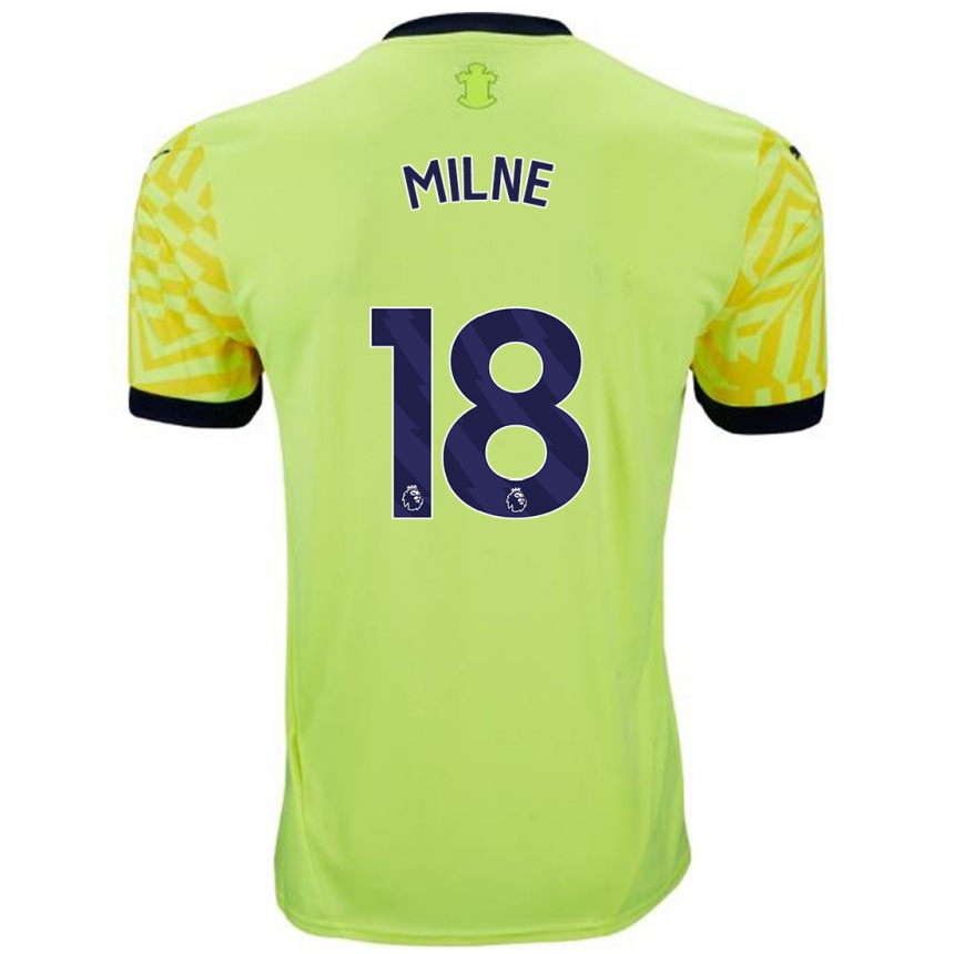 Men Football Isabel Milne #18 Yellow Away Jersey 2024/25 T-Shirt Canada